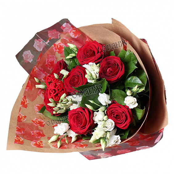 Букет из роз и лизиантуса. — фото 2