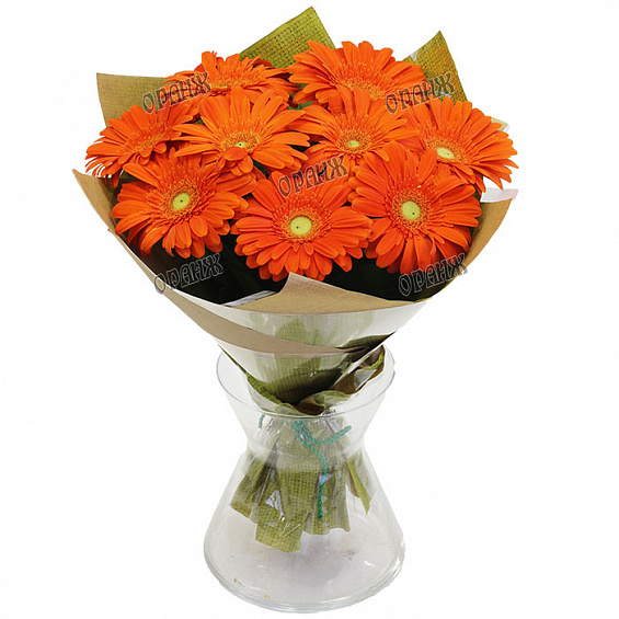 Букет из оранжевых гербер — фото 1